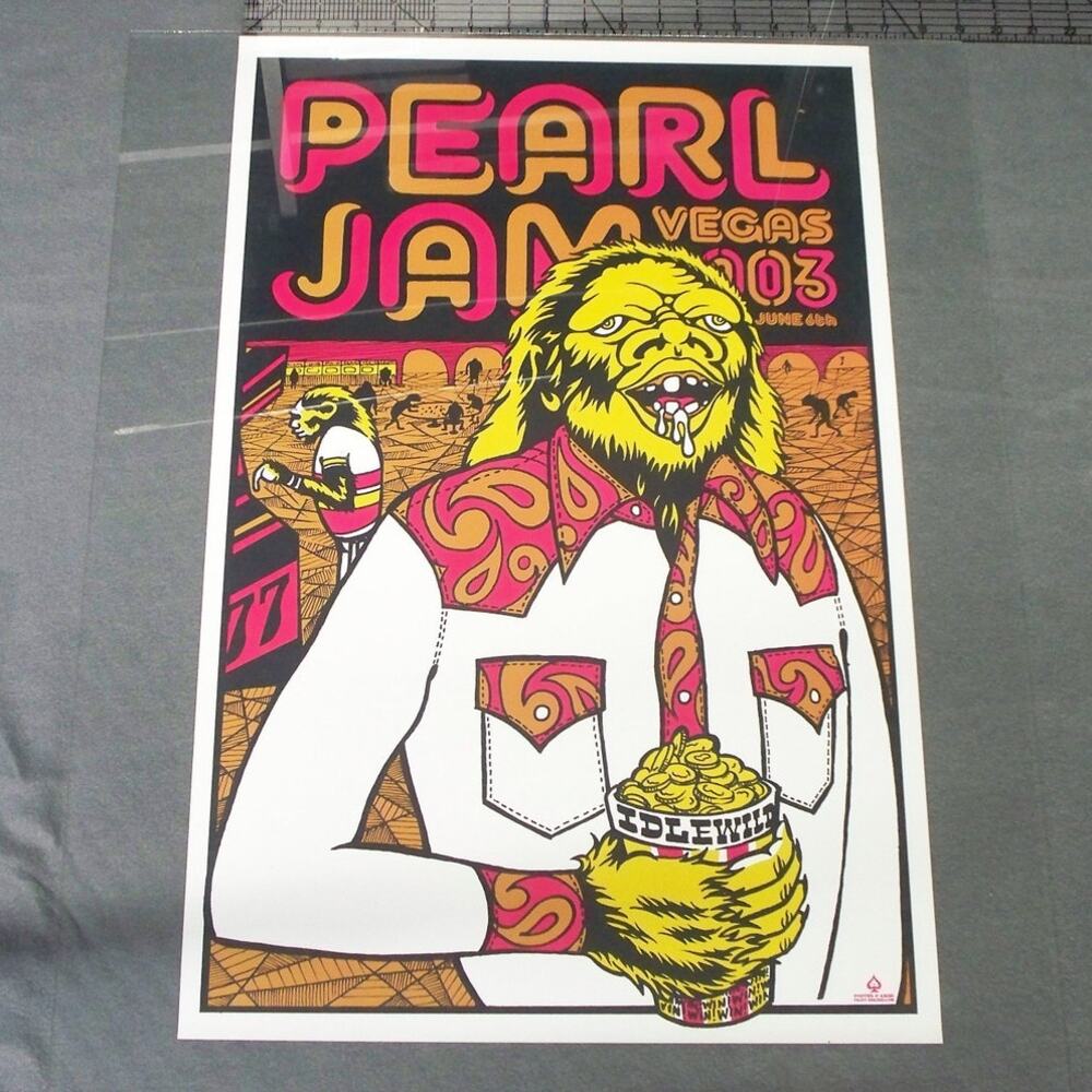 Pearl Jam 2003 Tour Poster Las Vegas, NV June 6 MGM Grand Riot Act Ames Bros